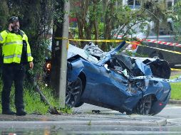 DESASTRE. Así quedó un automóvil, luego que un árbol le cayera encima. AP