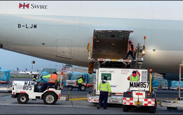 La suma de vacunas recibidas envasadas y vacunas envasadas en México hacen un total de 66 millones 685 mil 285. TWITTER / @SRE_mx