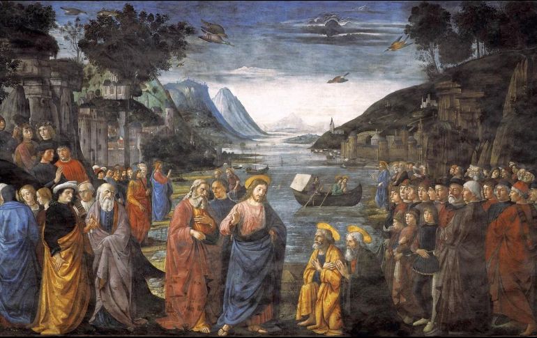«En aquel tiempo, llamó Jesús a los Doce, los envió de dos en dos y les dio poder sobre los espíritus inmundos». WIKIPEDIA/«Vocación de los apóstoles», de Doménico Ghirlandaio.