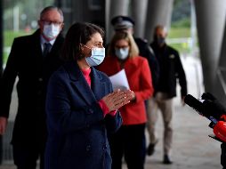 GLADYS BEREJIKLIAN. La jefa de gobierno de Nueva Gales del Sur atendiendo a los medios, explicando las medidas a tomar. EFE