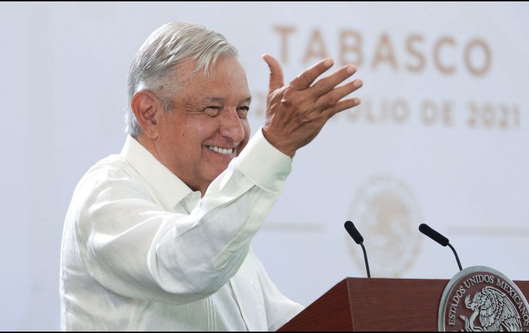 Desde Villahermosa, Tabasco, López Obrador anunció hoy una nueva propuesta de reforma constitucional al sector eléctrico. EFE/Presidencia de México