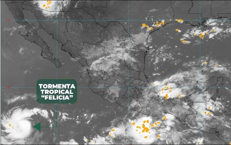 A las 10.00 hora local, el ciclón se situaba 1.055 kilómetros al sur-suroeste de Cabo San Lucas, en Baja California Sur. ESPECIAL / CONAGUA