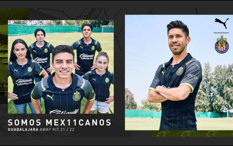 Chivas hizo del conocimiento popular, que la playera alternativa será en color gris oscuro a negro, pero con vivos en verde, casi confundible con amarillo. ESPECIAL / Chivas