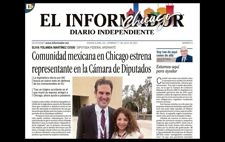 Desde el pasado domingo 4 de julio del 2021 se lanzó la edición especial de EL INFORMADOR Chicago. ESPECIAL