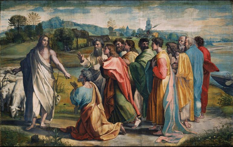 «Se compadeció de ellos, porque andaban como ovejas sin pastor». WIKIMEDIA/«Encargo de Cristo a Pedro», de Rafael Sanzio.