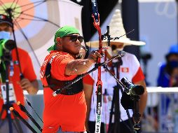 Luis Álvarez durante la prueba de tiro con arco 70 metros recurvo. MEXSPORT/A. Macías