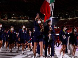 La delegación mexicana durante la inauguración de los Juegos Olímpicos Tokio 2020. AFP / O. Andersen