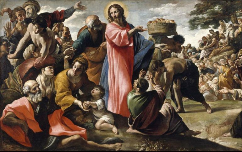 Jesús deja patente que Él mismo es el pan vivo bajado del cielo que da vida eterna al que lo recibe. WIKIMEDIA/«Milagro de los panes y los peces», de Giovanni Lanfranco