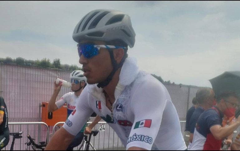 Poco más de 28 kilómetros fueron los que recorrió Ulloa en el campo de ciclismo de montaña de Izu. TWITTER/@COM_Mexico