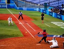 Kelsey Harshman impulsó la carrera de la diferencia en la quinta entrada. AP/M. Slocum