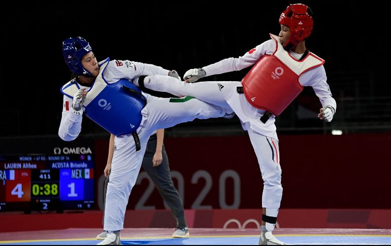 BRISEIDA ACOSTA (I). México se fue sin medallas en taekwondo por primera vez en la historia, ya que desde Sídney 2000, el país había conseguido cuando menos alguna presea en esta disciplina. AFP / J. Soriano