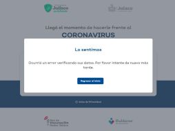 Algunos señalan que marcaba un error a la hora de ingresar la CURP y otros que el error se refería a falta de datos. ESPECIAL / vacunacion.jalisco.gob.mx