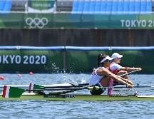 Kenia Lechuga compite por un lugar entre las mejores 18 de la categoría C skiff. AFP/L. Acosta