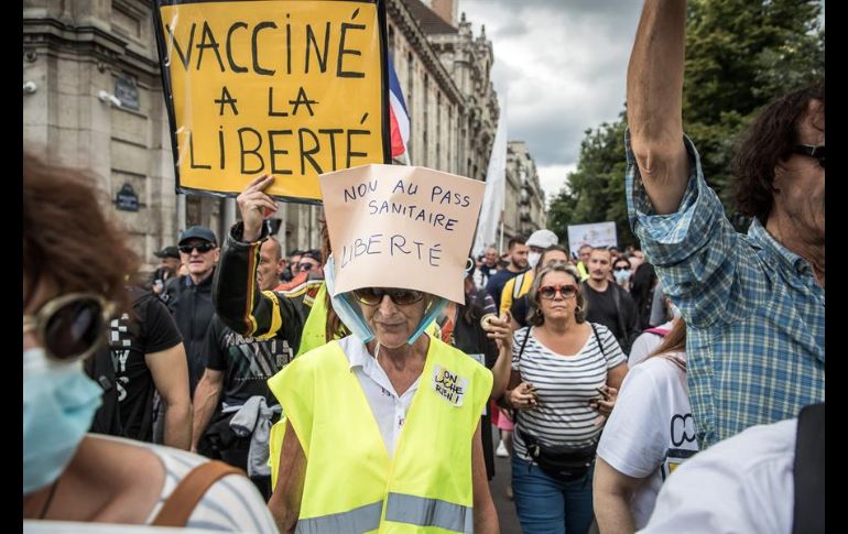 Para los manifestantes antivacuna en Francia, 