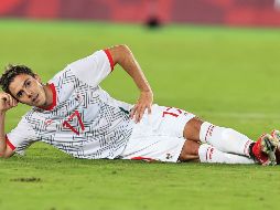 El jugador del América emuló el mítico festejo de Cuauhtémoc Blanco donde se recuesta en el césped y posa para la foto. MEXSPORT/J. MARTÍNEZ