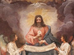 «Yo soy el pan de la vida. El que viene a mí no tendrá hambre y el que cree en mí nunca tendrá sed». WIKIMEDIA/«Cristo sosteniendo el cáliz de la Eucaristía entre dos ángeles», de Giovanni da san Giovanni/Sailko.