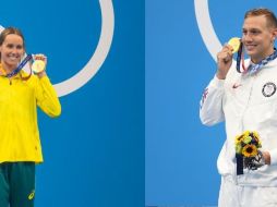 Emma McKeon y Caeleb Dressel. GETTY IMAGES