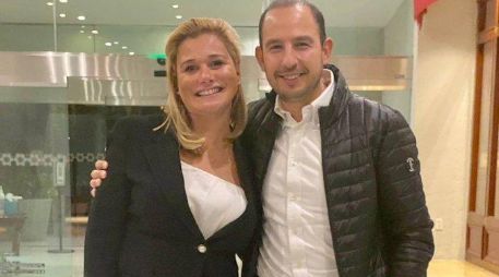 La semana pasada, Maru Campos se reunió con Marko Cortés, dirigente nacional del PAN, quien también tiene COVID-19. TWITTER@MarkoCortes