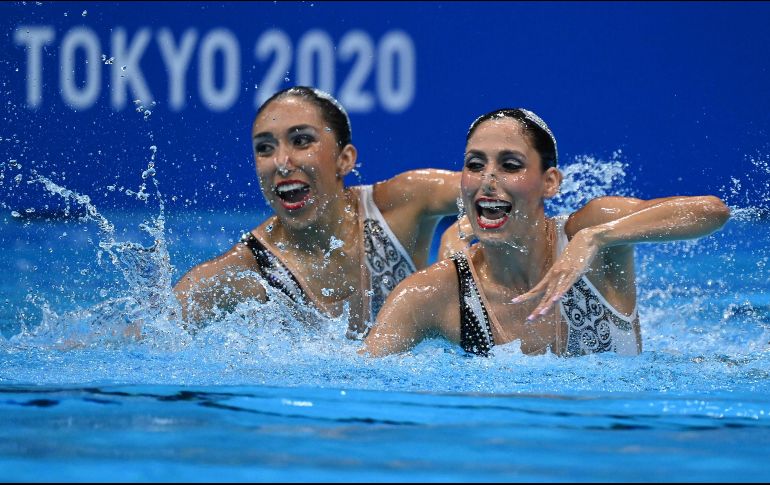 Concluyó la participación de México en natación artística, pues la dupla conformada por Nuria Diosdado y Joana Jiménez se despidió de estos Juegos Olímpicos tras competir en la gran final de la prueba de dueto. AFP / A. Kisbenedek