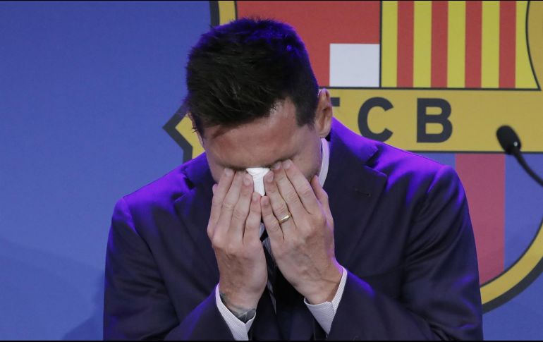 Este domingo, Messi convocó a una rueda de prensa para confirmar su salida del Barcelona. EFE / A. Dalmau