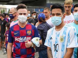 Aficionados del Barcelona y de la albiceleste han mostrado su apoyo para con quien consideran su ídolo. XINHUA