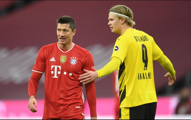 Lewandowski y Haaland serán piezas fundamentales en sus equipos para ganar la Bundesliga y competir por el título de goleo. AFP / ARCHIVO