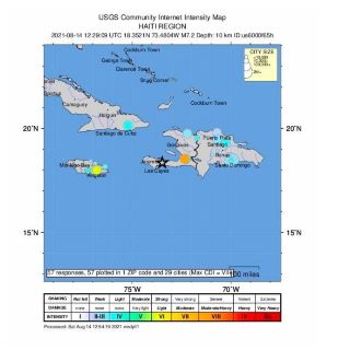 Registran sismo de magnitud 7.2 frente a la costa de Haití