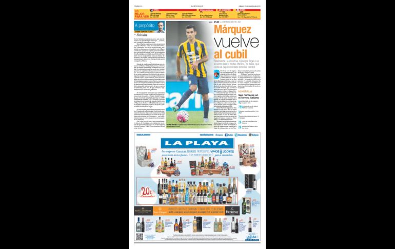 REGRESO. El hijo pródigo regresó a casa en el 2015. Después de una aventura de 16 años fuera de su casa, Rafael Márquez volvió a vestir la playera del Atlas, gracias al esfuerzo de Grupo salinas para que festejara el Centenario con el equipo de sus amores. EL INFORMADOR/ARCHIVO