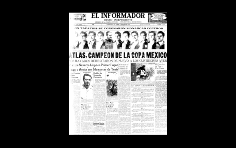 OTRA COPA MÉXICO. Los rojinegros consiguieron su segundo trofeo profesional en su historia al vencer al Veracruz 3-1 y así levantó la Copa México. Ese mismo año, 1950, el Atlas se proclamó Campeón de Campeones con una victoria sobre el mismo Veracruz. EL INFORMADOR/ARCHIVO