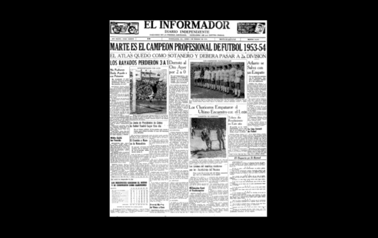 EL PRIMER DESCENSO. La primera vez que los rojinegros olieron a azufre fue en la temporada 1953-54, asegurando el último lugar de la tabla al perder 0-1 contra Tampico. Sin embargo un año después volvieron al máximo circuito. EL INFORMADOR/ARCHIVO