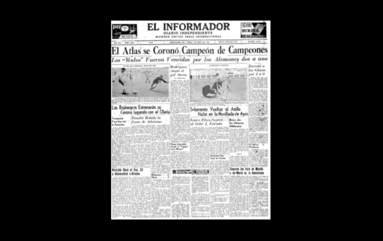 UNA NUEVA COPA. Con un triunfo por la mínima diferencia sobre el Tampico Madero, en partido que se disputó en CU de la Ciudad de México, el Atlas se proclamó campeón de la Copa México. Pocos días después fue campeón de campeones venciendo a Guadalajara. EL INFORMADOR/ARCHIVO