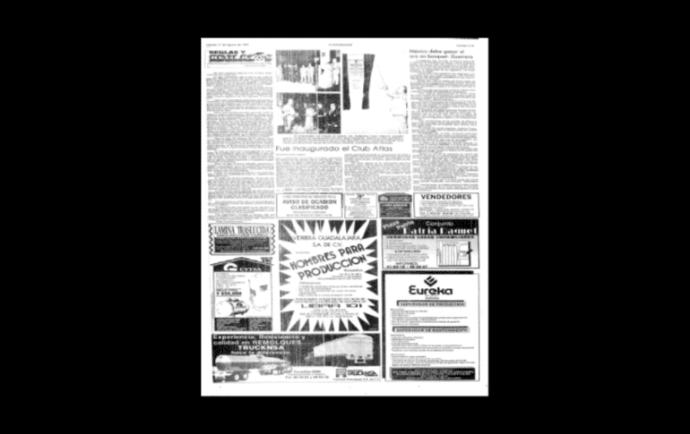 CRECE LA FAMILIA. En 1991 se suma una nueva casa y la familia de Atlas crece. El Club Atlas Chapalita es inaugurado, siendo un proyecto ecológico, moderno, y familiar, el cual fue inaugurado el 16 de agosto de aquel año. EL INFORMADOR/ARCHIVO