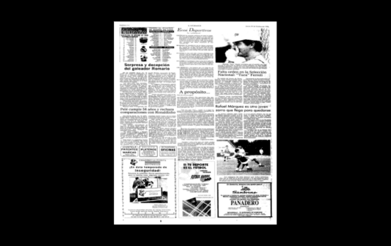 DEBUT SOÑADOR. En 1996, una de las máximas figuras del Atlas, de México y del mundo vería sus primeros minutos como futbolista profesional. Rafael Márquez Álvarez debutó en un partido frente a Pumas un 19 de octubre de aquel año. EL INFORMADOR/ARCHIVO