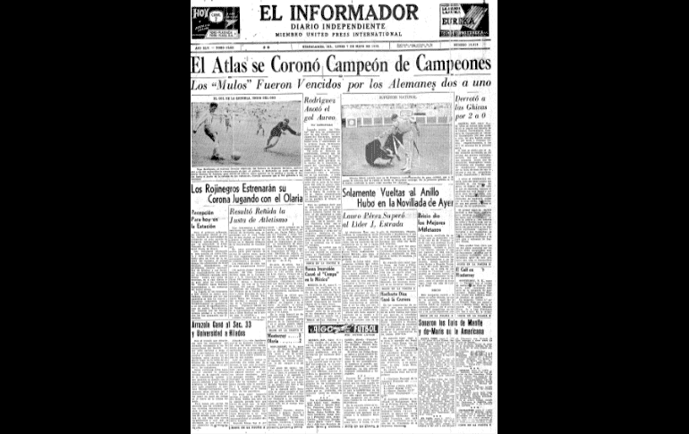 UNA NUEVA COPA. Con un triunfo por la mínima diferencia sobre el Tampico Madero, en partido que se disputó en CU de la Ciudad de México, el Atlas se proclamó campeón de la Copa México. Pocos días después fue campeón de campeones venciendo a Guadalajara. EL INFORMADOR/ARCHIVO