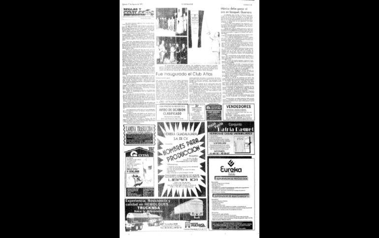 CRECE LA FAMILIA. En 1991 se suma una nueva casa y la familia de Atlas crece. El Club Atlas Chapalita es inaugurado, siendo un proyecto ecológico, moderno, y familiar, el cual fue inaugurado el 16 de agosto de aquel año. EL INFORMADOR/ARCHIVO
