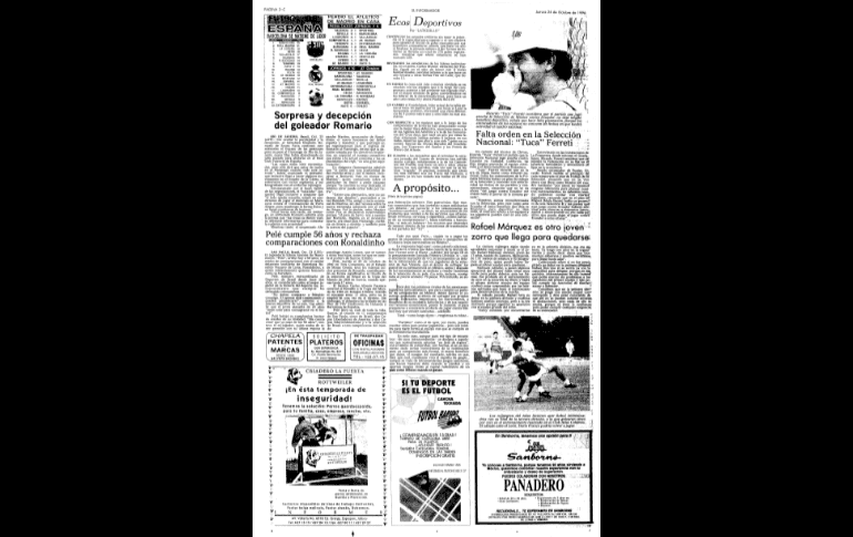 DEBUT SOÑADOR. En 1996, una de las máximas figuras del Atlas, de México y del mundo vería sus primeros minutos como futbolista profesional. Rafael Márquez Álvarez debutó en un partido frente a Pumas un 19 de octubre de aquel año. EL INFORMADOR/ARCHIVO