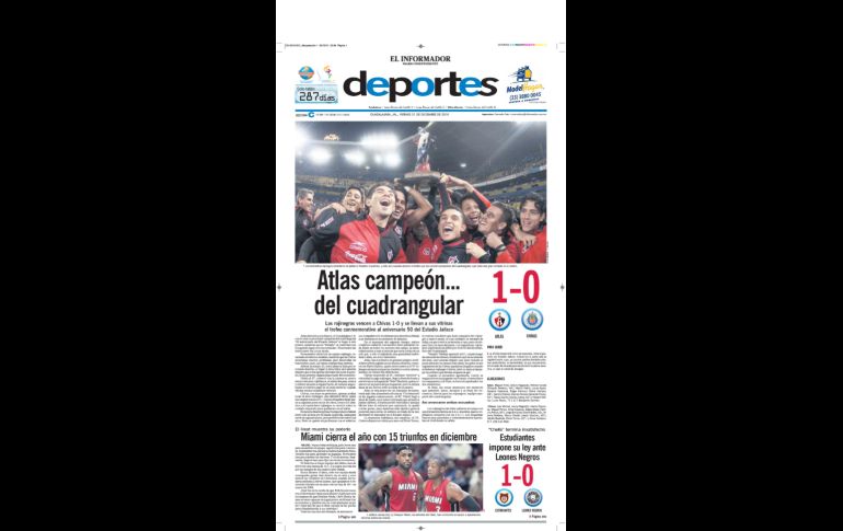 TORNEO DE ANIVERSARIO. El Estadio Jalisco cumplió 50 años en el 2010 y para ello, Clubes Unidos organizó el torneo llamado Guerra de Gigantes, en donde estuvieron presentes chivas, Atlas y Estudiantes Tecos. Los rojinegros se llevaron el trofeo. EL INFORMADOR/ARCHIVO