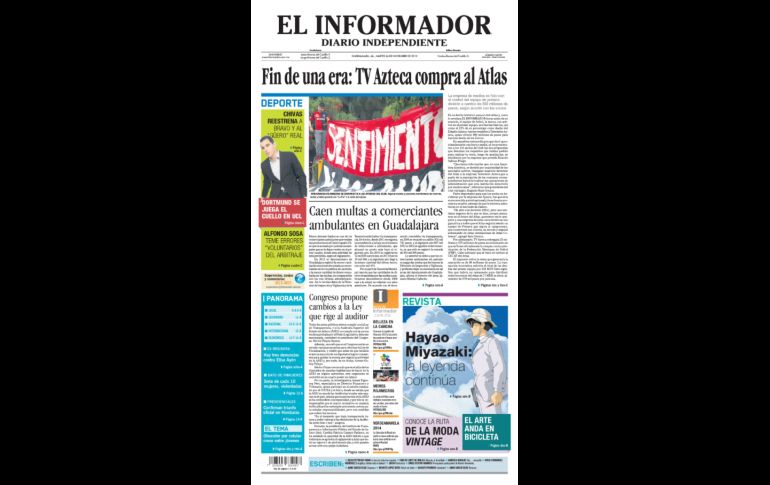 LA ESPERANZA. En 2013, el presidente Eugenio Ruiz Orozco, junto a otros socios directivos, decidió vender al equipo a Grupo Salinas, presidido por Ricardo Salinas Pliego, con la intención de una mejora económica y deportiva para la institución. EL INFORMADOR/ARCHIVO