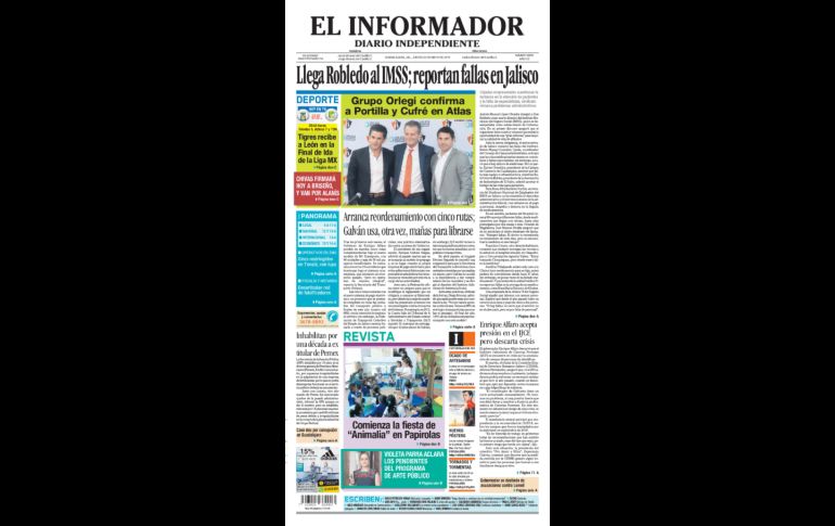 NUEVO PRESIDENTE. El 22 de mayo Pedro Portilla fue nombrado nuevo presidente del club Atlas en sustitución de Gustavo Guzmán. Portilla fue el primer presidente en la era de Grupo Orlegi. Ese mismo día Rafael Márquez quedó fuera de la institución, en donde era directivo. EL INFORMADOR/ARCHIVO