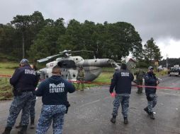 La Secretaría de Seguridad Pública de Hidalgo dijo que el accidente del helicóptero se registró en el municipio de Agua Blanca. TWITTER@SSP_Hidalgo