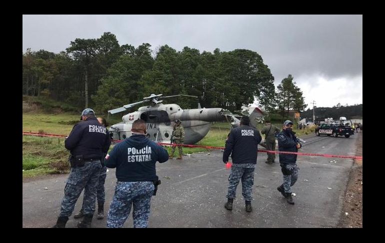 La Secretaría de Seguridad Pública de Hidalgo dijo que el accidente del helicóptero se registró en el municipio de Agua Blanca. TWITTER@SSP_Hidalgo