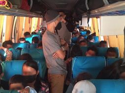 Los migrantes fueron trasladados a las instalaciones del Instituto Nacional de Migración en Saltillo. EFE/Guardia Nacional