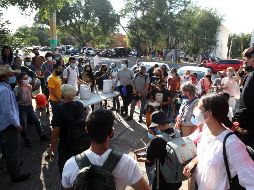 Desde hace cuatro meses, vecinos e integrantes de la FEU mantenían un plantón en el predio que recientemente fue destinado a Iconia Guadalajara. EL INFORMADOR/A. CAMACHO