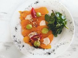 Carpaccio de calabaza rostizada. Enamora desde el emplatado, y sus sabores son notables con ingredientes de temporada. EL INFORMADOR/F. González