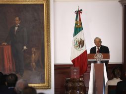 AMLO ofreció su Tercer Informe de Gobierno en el Recinto de Homenaje a Benito Juárez del Palacio Nacional. EFE / S. Gutiérrez