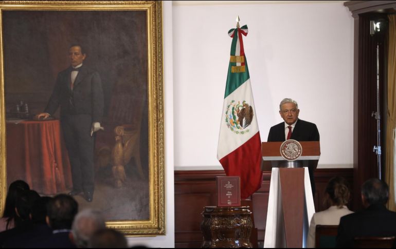 AMLO ofreció su Tercer Informe de Gobierno en el Recinto de Homenaje a Benito Juárez del Palacio Nacional. EFE / S. Gutiérrez