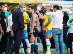 SE LAVAN LAS MANOS. Conmebol hizo hincapié en que FIFA será quien deba tomar cartas en el asunto por lo sucedido en el encuentro entre Brasil y Argentina. EFE/S. MOREIRA