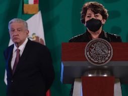 Delfina Gómez pide a maestros, padres de familia y autoridades educativas a fortalecer los filtros de seguridad en las escuelas y avisar inmediatamente en caso de que un alumno de positivo a COVID-19 para ser atendido. SUN / B. Fregoso