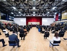 El gobernador de Jalisco participó en la ceremonia del 40 aniversario de la Universidad Panamericana. ESPECIAL / Gobierno de Jalisco