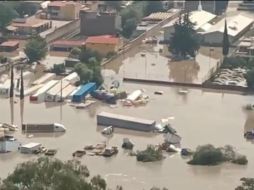 Toma del video compartido por el gobernador Omar Fayad de las inundaciones en Tula. FACEBOOK/omarfayadmeneses